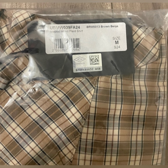 NEW UMBRO SLAM x JAM PENALTY CULTURE plaid beige masked hoodie anorak jacket - Picture 16 of 16